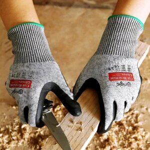 Brigic Level 5 Cut Resistant Gloves, Foam Nitrile Coating